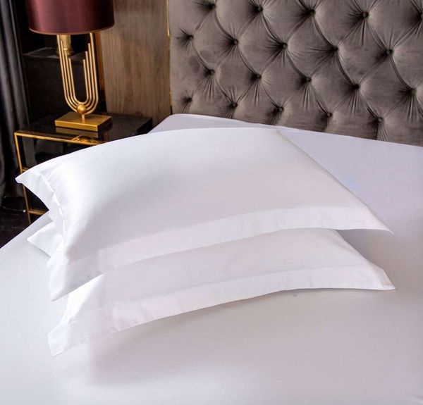 

cotton pure white satin pillow case hospital home el bedding