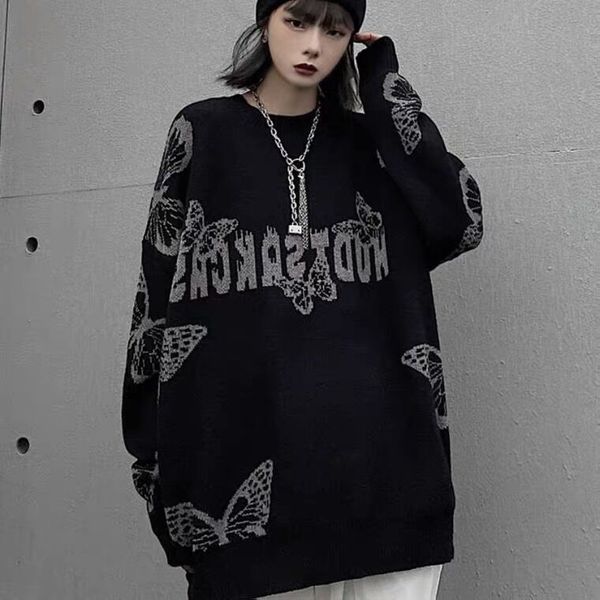 

women's sweaters sweater jacket and art trend, autumn female winter butterfly roundneck jacquard vexs, White;black