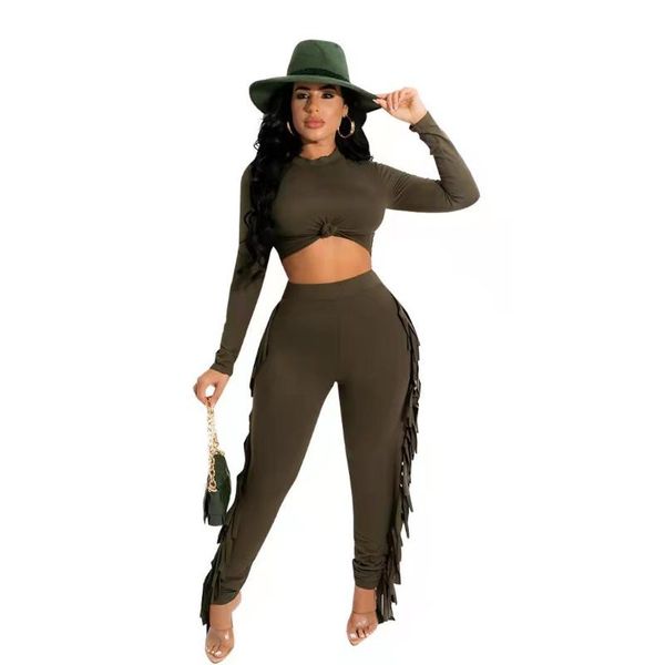 

women's two piece pants fall products fashion temperament casual slim long sleeve shirt pencil suitable sportswear suit, White