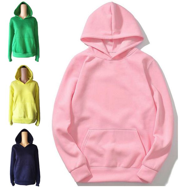 

sweater solid color fleece hooded kangaroo pocket couple style blank casual pullover hoodies women loose, White;black