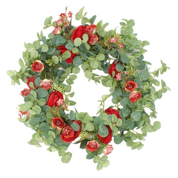 

spring and summer front door wreath all weather outdoor that lasts for years,wall wedding party garden home decor decorative flowers & wreat