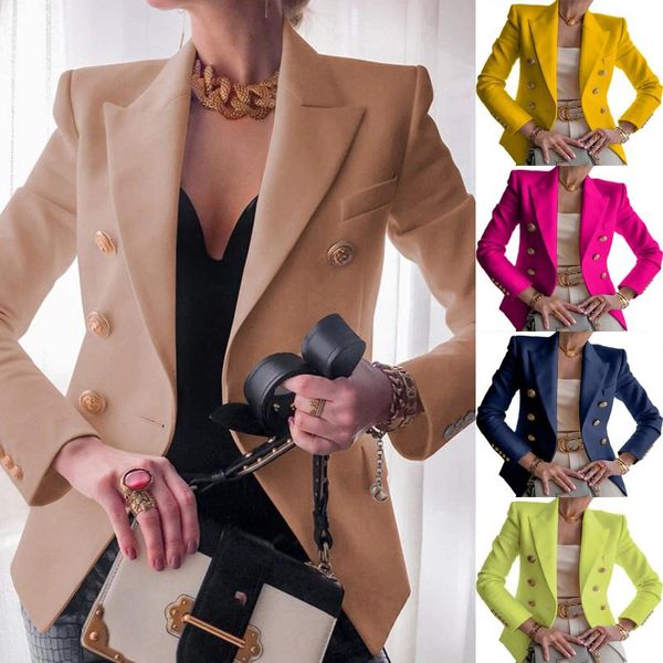 

women's suits & blazers jacket women buttons long sleeve solid office coat cardigans suit outwear work lady elegant, White;black