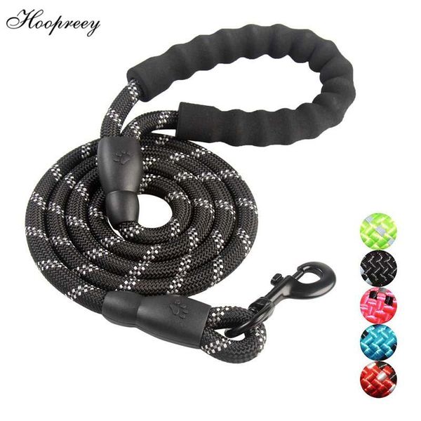

dog collars & leashes nylon big medium reflective foam handle round rope lead durable pet for walking running supplies 20e