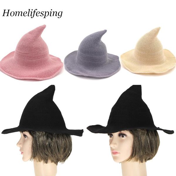 

party hats halloween witch hat men and women wool warm knit fashion solid girlfriend gifts fancy dress wizard