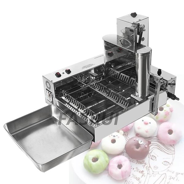 Máquina de donuts de aço inoxidável Máquina de rosca elétrica que faz a máquina de fritura do waffle do donut com 3 molde 220V