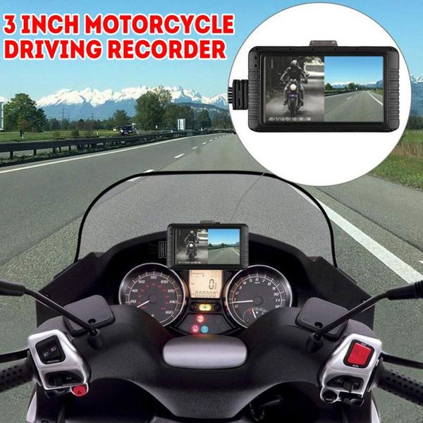 

inch motorcycle recorder with remote control waterproof dual lens hidden front 1080p rear 720p car dvr dvrs