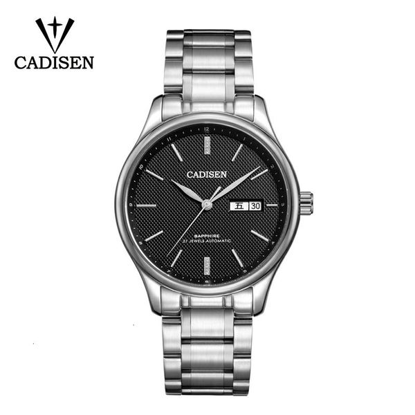 

men luxury caddies mechanical watches leisure sport automatic mechanical military commerce 5atm calendar week, Slivery;brown