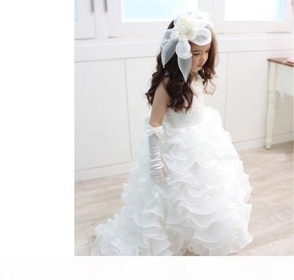 

scoop white pageant girls tulle 2021 flower girl dresses cute beaded tiered floor-length princess tutu ball gowns for weddings, White;blue