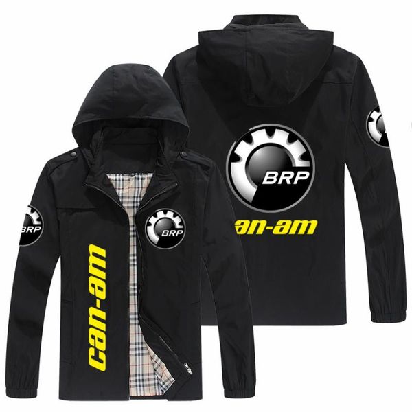 

men's jackets spring and autumn can-am logo printed casual fashion loose biker jacket street baseball uniform, Black;brown