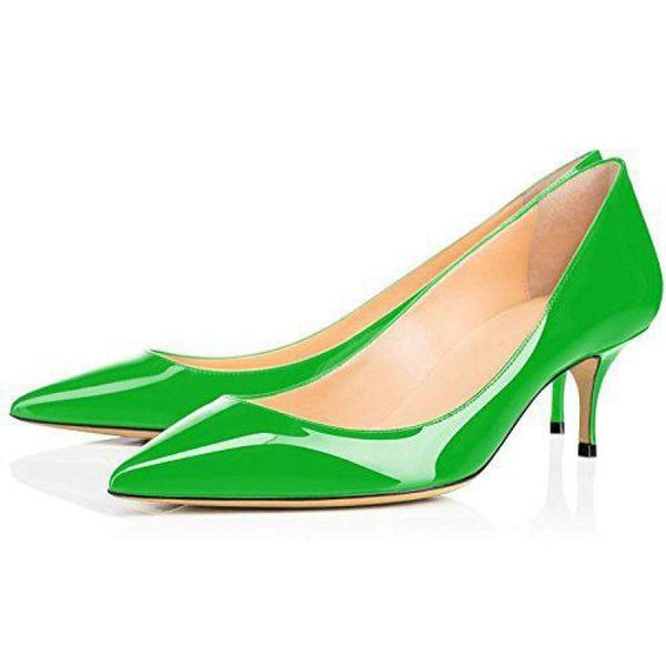 

dress shoes heels thin pumps summer women's pointed toe shallow mouth cat heel office green candy color sandalias femininas, Black