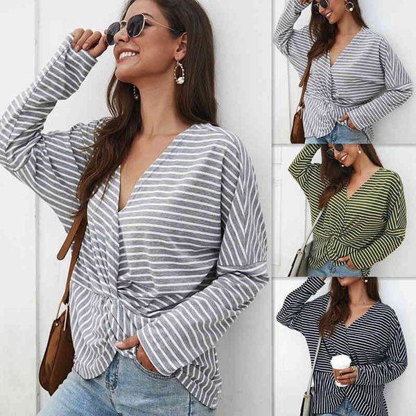 

pant female fashion models autumn winter long-sleeve striped sweater, White