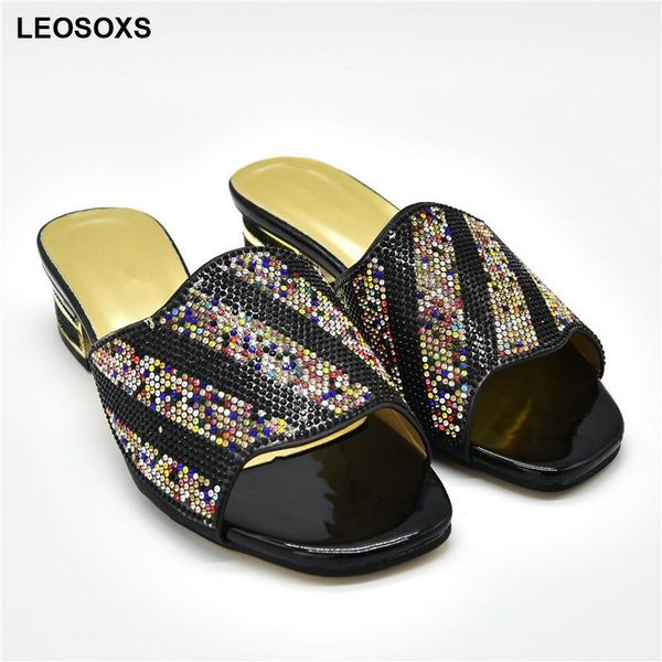 

dress shoes 2021 summer women's mid heels slippers women sandals elegant nigerian pumps shoe for party ladies, Black