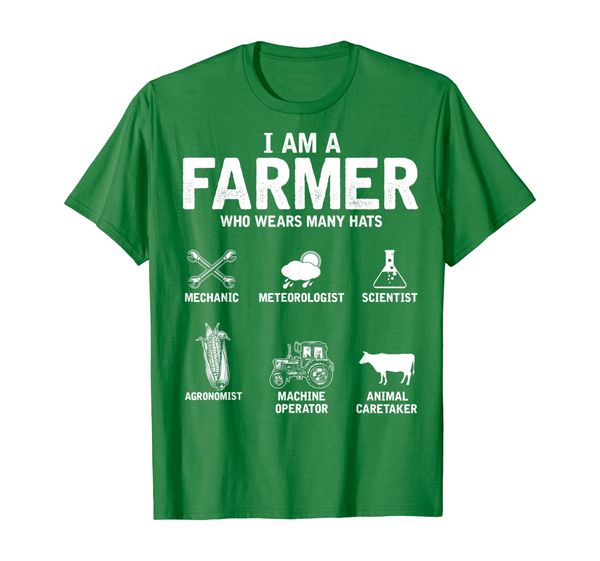 

country life - i am a farmer who wears many hats t-shirt, White;black