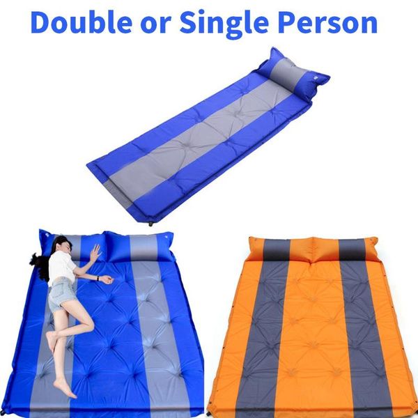 

single double outdoor camping mat inflatable bag tent sleeping pad ultralight portable picnic air mattress bags