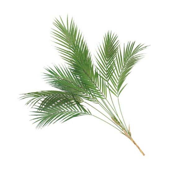 

decorative flowers & wreaths 1pc simulation green plant lifelike palm leaves pography props for wedding home decoration (5 branches)
