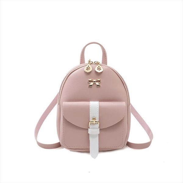 

womens mini backpack pu leather kawaii cute graceful bagpack small school bags for girls bow knot
