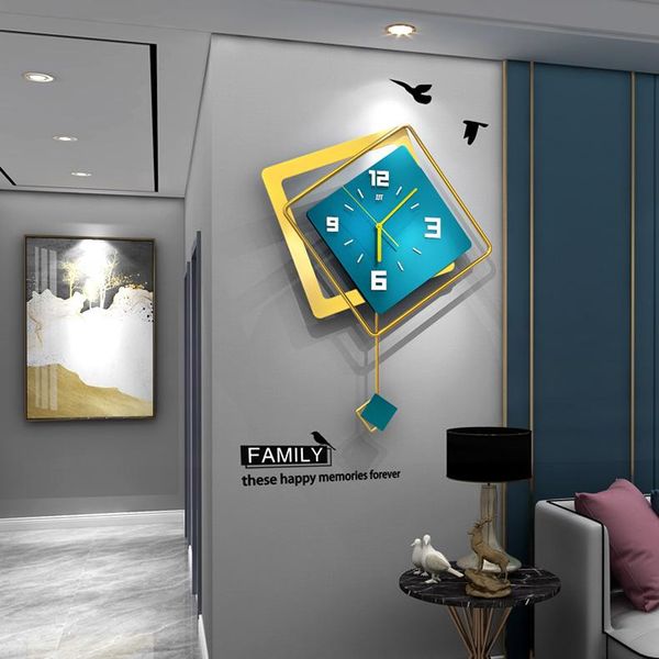 

wall clocks luxury metal clock silent nordic design vogue pendulum creative unique horloge murale home decoration ei50wc