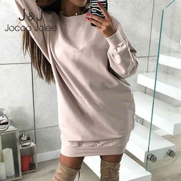 

jocoo jolee women solid korean loose hoodies camouflage sweatshirt casual autumn pullovers fashionable long tracksuit 210518, Black