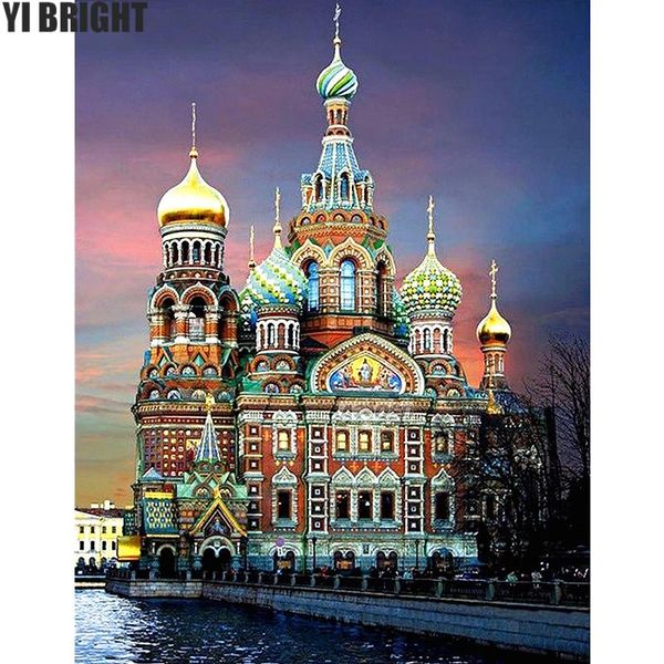 

diamond painting 5d diy embroidery st. petersburg church cross stitch full square rhinestone mosaic home decor