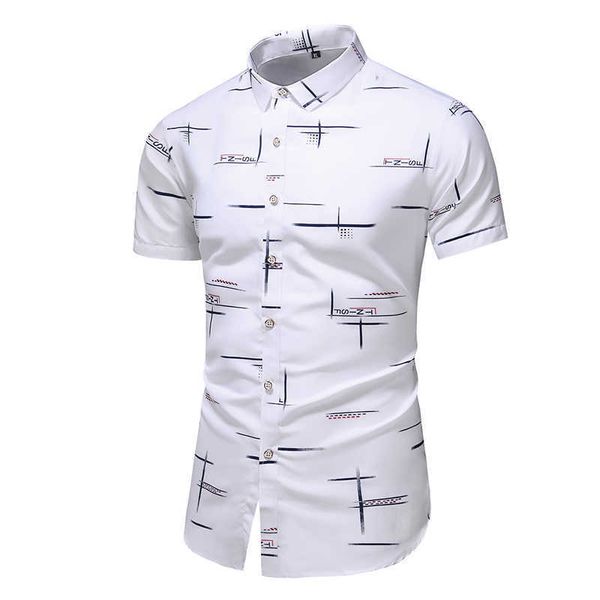 

fashion 9 style design short sleeve casual shirt men's print beach blouse summer clothing plus asian size -xxxl 4xl 5xl 210705, White;black