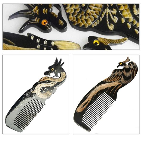 

hair brushes horn comb scalp natural massage anti-static unlock durable, Silver