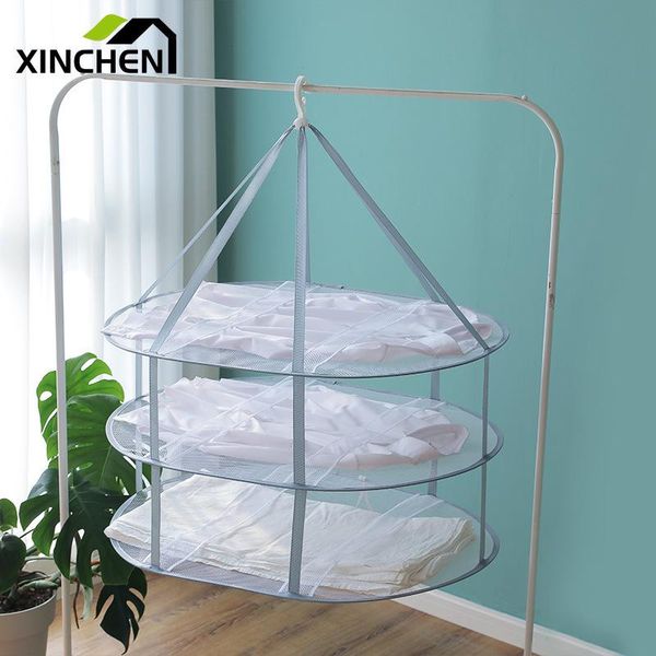 

laundry storage & organization xinchen basket hanging sweater net pocket thickened anti-deformation cardigan drying rack socks bag double la