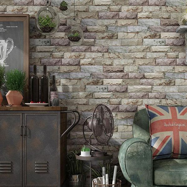 

wallpapers three dimensional brick wallpaper restaurant barber salon marble pvc