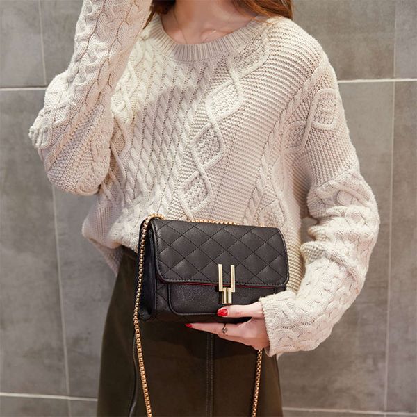 

2021 lingge sewing single shoulder messenger small bag women's autumn and winter tide korean