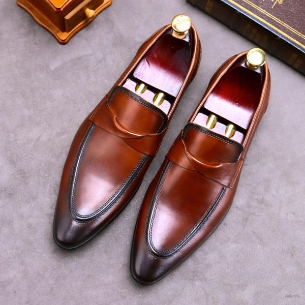 

dress shoes concise men's black leisure fashion british pointed toe business formal work zapatos leather office errfc