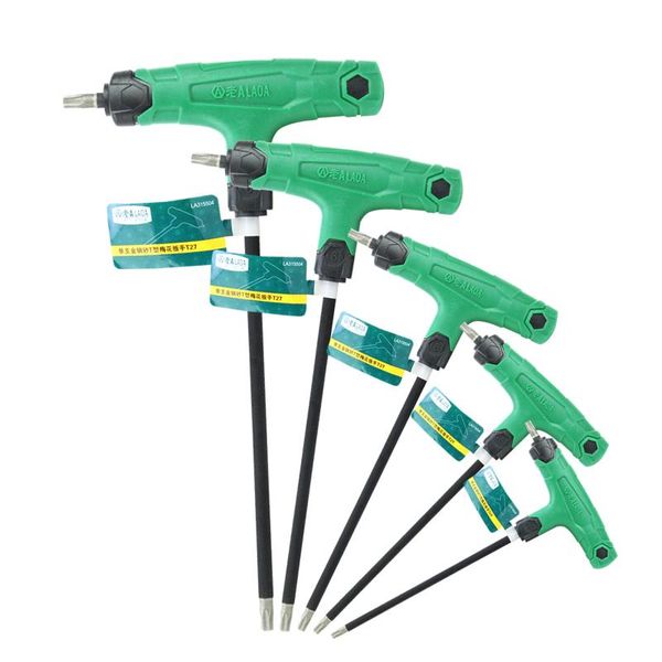 

hand tools laoa t-shape hex screwdriver s2 sic corundum rod six angle torx screwdrivers set