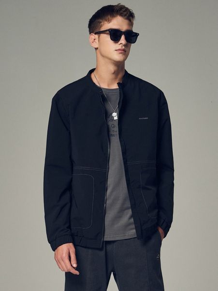 

men letter graphic slant pockets jacket f4zi#, Black;brown