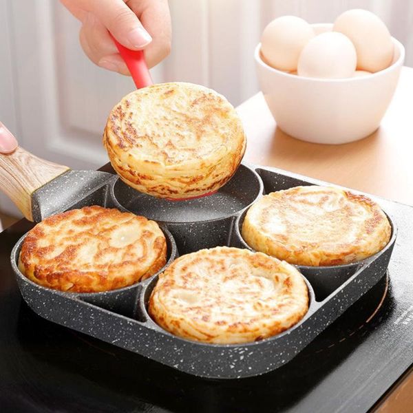 

non-stick four-hole omelette eggs pancake maker frying pan kitchen induction pot burger mold pans
