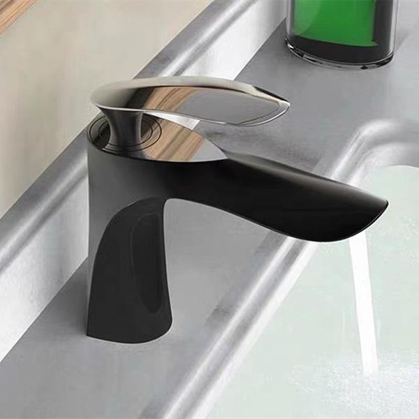 

bathroom sink faucets faucet black solid brass cold water basin single handle mixer tap deck mounted chrome wash-basin