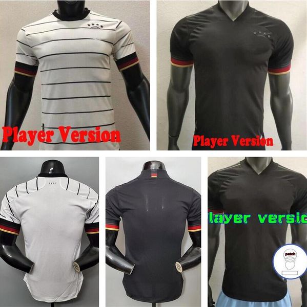 

player version 21 22 soccer jersey home away 2021 2022 tah kit hummels kroos draxler reus muller gotze sane football shirts uniforms men, Black;yellow