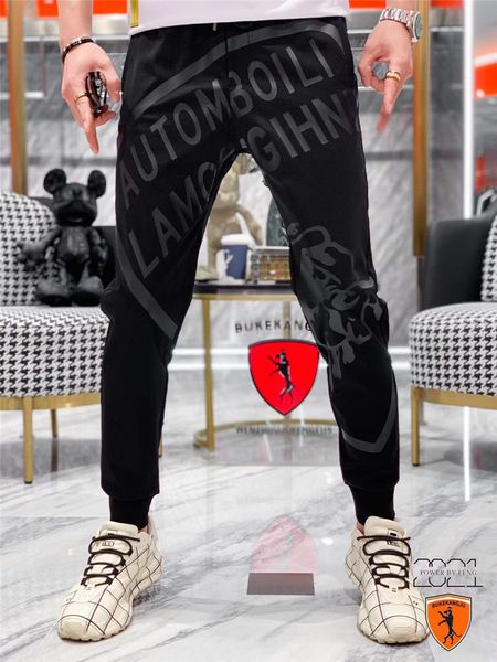 

pant the spring/summer european product taurus printed small-footed slimming youth all-around trous, Black