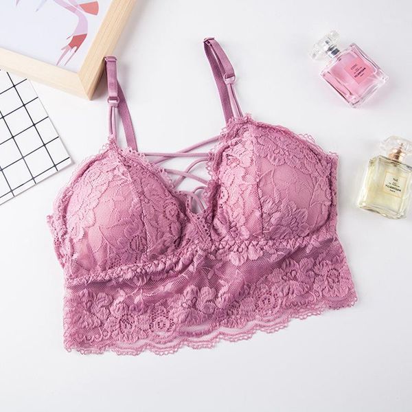 

women lace bra push up wireless lingerie bralette female underwear full cup comfortable without underwire bustiers & corsets, Black;white