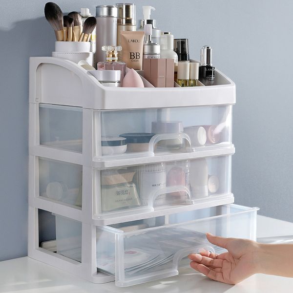 

make up case jewelry container organizer drawers plastic cosmetic storage box makeup brush holder organizers