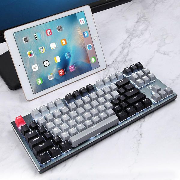 

keyboard mouse combos mc mechanical 87 keys 3150mah battery 4.0 bluetooth gaming keyboards for tablet deskoffice computre mobile phone