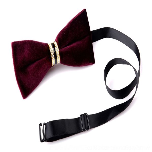

f5k4 south korean color series men's ties korean velvet necklace knot color series men's bowvelvet polyester bow tie, Black;gray