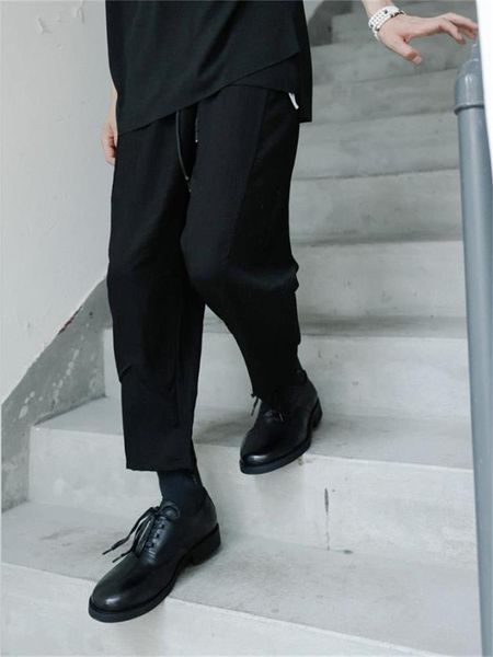 

men's pants harlan spring and autumn basic black department solid color casual versatile large size nine