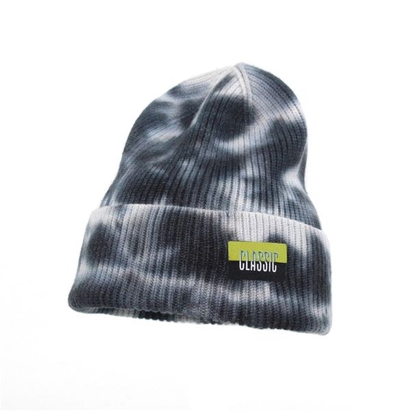 

autumn winter new knitted hat tie dyed wool autumn color hip hop pullover couple warm cold black friday deals, Blue;gray