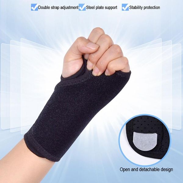 

wrist band support night sleep adjustable bandage brace sports wristband compression wraps tendonitis pain relief, Black;red