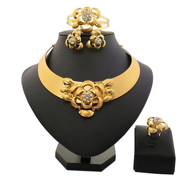 

earrings & necklace right noble gold color jewelry set wholesale nigerian wedding woman accessories fashion african bridal, Silver