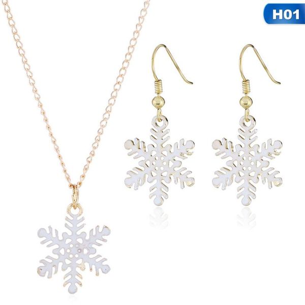 

earrings & necklace cute cartoon drop oil color christmas tree gift set 3pcs, Silver