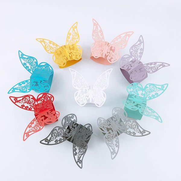 

napkin rings 50pcs porta guardanapo laser cut vine butterfly paper holders favors and gifts party wedding invitations decoration