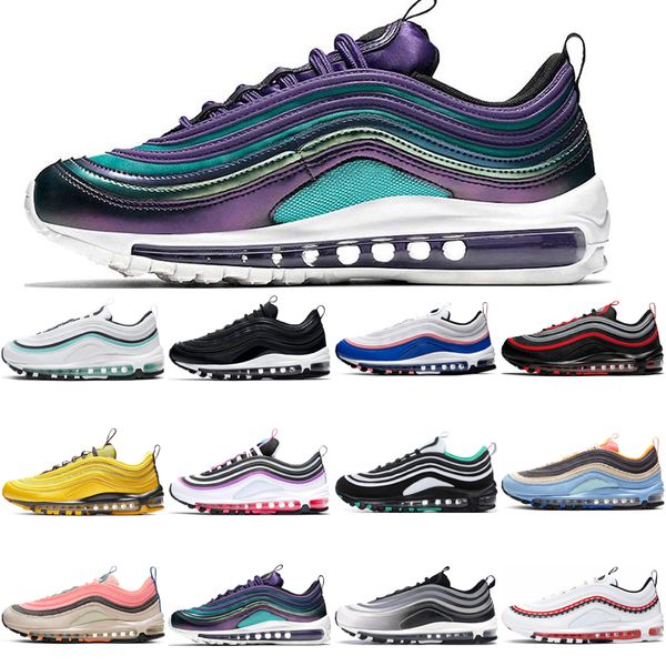

2021 new original 97 running shoes men women nd space purple neon seoul newspaper overbranding blue red leopard sliver bullet steelers yello