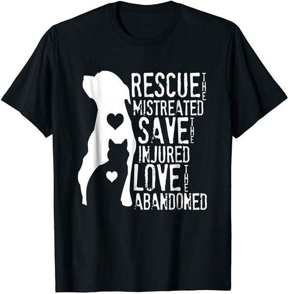 

rescue, save, love: animal rescue, dog lover cat lover shirt size m - 5xl, White;black