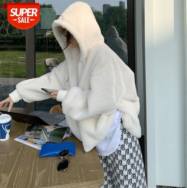 

huan wool-preserving rex rabbit fur mink coat furry hooded split jacket quilted thicker women #oy9y, Black
