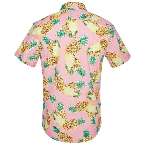 

pineapple pattern hawaiian style men's short-sleeved shirt geometric print party beach daily casual lapel, White;black