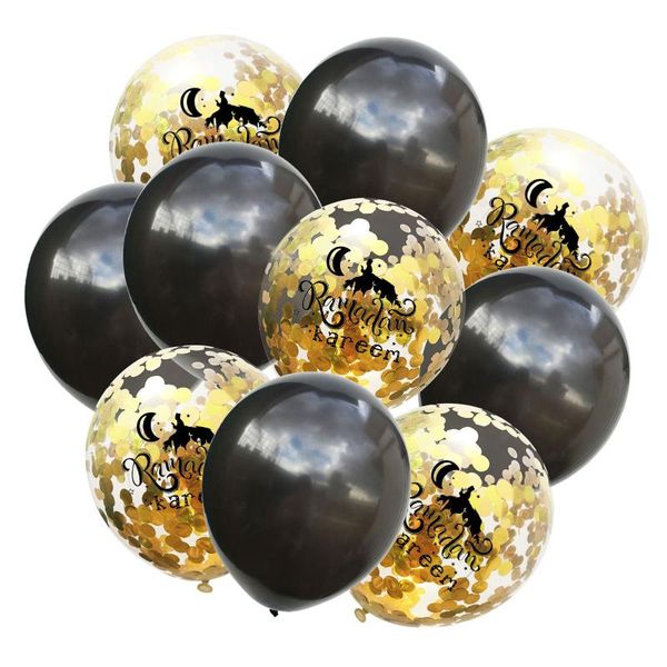 

party decoration 1set 10pcs eid mubarak latex balloon set inflation muslim air ball for ramadan festival supplies